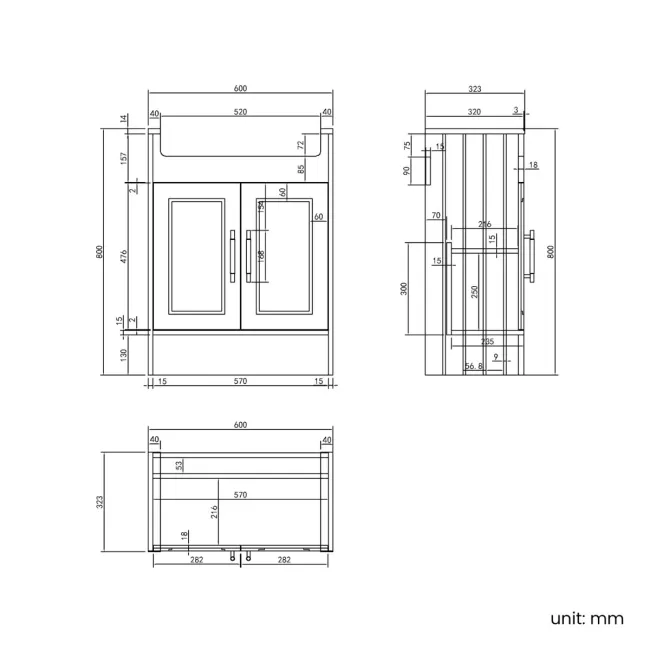 Monaco Inky Blue Combination Vanity Basin with Marble Top and Seattle Toilet 1500mm - Brass Knurled Handles