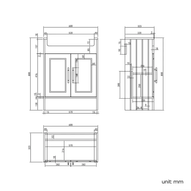 Monaco Inky Blue Combination Vanity Traditional Basin and Boston Toilet 1500mm - Brass Knurled Handles