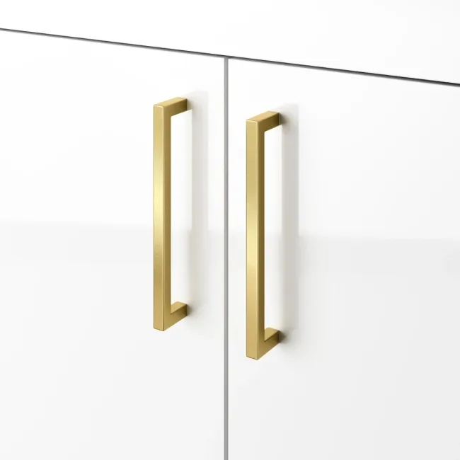 Harper Gloss White Combination Vanity Basin and Boston Toilet 1200mm - Brushed Brass Accents - Right Handed