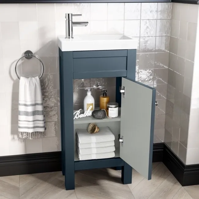 Bermuda Inky Blue Cloakroom Basin Vanity 400mm