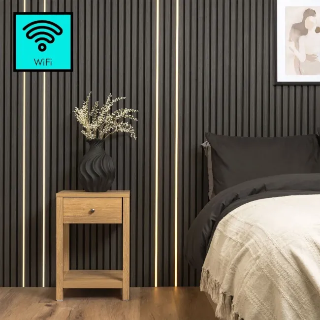 Trepanel Bright® Wall Panel WiFi LED Strip Lights Black Casing - 2.4m 4 Pack