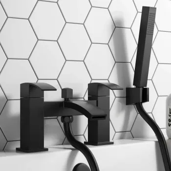 Welland Matt Black Bath Filler & Handheld Shower