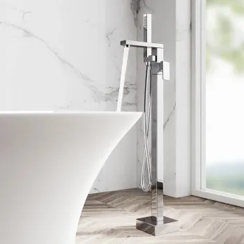 Tamar Chrome Freestanding Bath Shower Mixer Tap