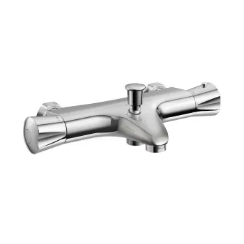 Lismore Chrome Round Thermostatic Bath Filler Shower Bar Valve