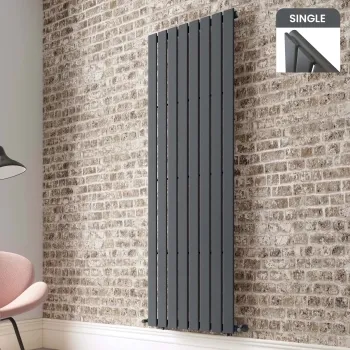 Faro Anthracite Single Flat Panel Vertical Radiator 1800x560mm