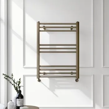 Barcelona Antique Gold Straight Heated Towel Rail 800x600mm