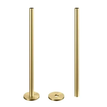 Brushed Brass Pipe Connectors For Heated Towel Rails & Radiators (Pair) 300mm