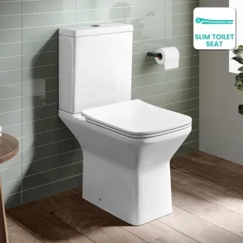 Dallas Rimless Close Coupled Toilet With Slim Soft Close Seat