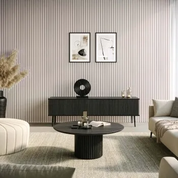 Trepanel® Light Oak on Antique White Felt Acoustic Wood Slat Panels