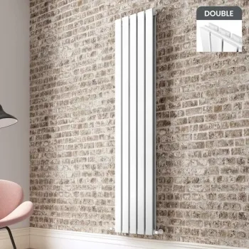 Faro White Double Flat Panel Vertical Radiator 1800x350mm