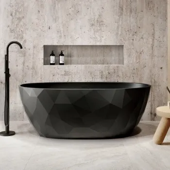 Ealing 1700mm Matt Black Freestanding Bath