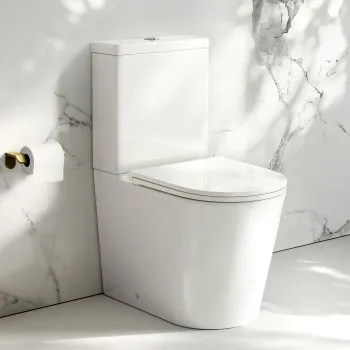 Loma Rimless Fully Back To Wall Close Coupled Toilet With Premium Soft Close Slim Seat