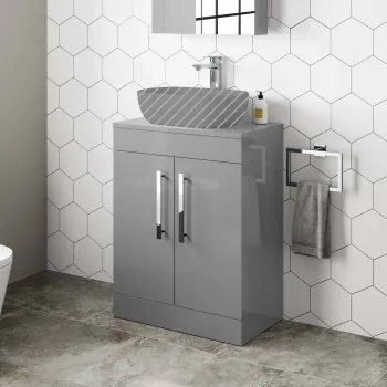 Avon Stone Grey Cabinet 600mm - Excludes Counter Top Basin