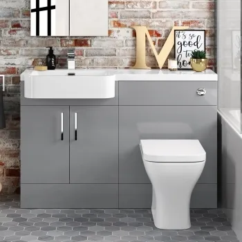 Harper Stone Grey Combination Vanity Basin and Atlanta Toilet 1200mm - Left Handed