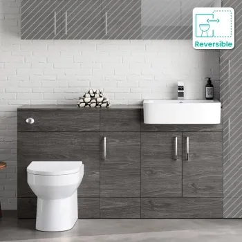 Harper Charcoal Elm Combination Vanity Basin and Miami Toilet 1500mm