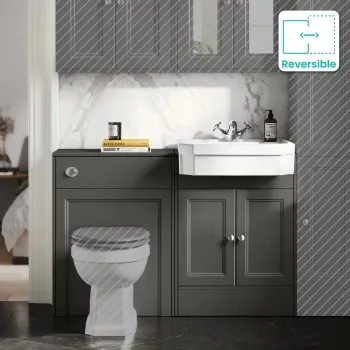 Monaco Graphite Grey Traditional Basin Vanity and Back To Wall Unit 1200mm (Excludes Pan & Cistern)
