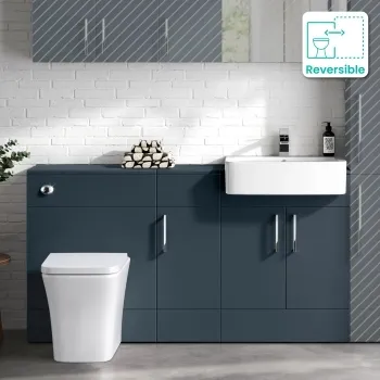 Harper Navy Blue Combination Vanity Basin and Houston Toilet 1500mm