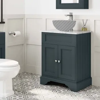 Lucia Inky Blue Cabinet with Marble Top 640mm - Excludes Counter Top Basin