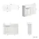 Sicily Fluted Coastal White Basin Vanity and Back To Wall Toilet Unit 1200mm (Excludes Toilet) - Black Accents - Left Handed