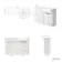 Sicily Fluted Coastal White Basin Vanity and Back To Wall Toilet Unit 1200mm (Excludes Toilet) - Black Accents - Right Handed