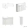 Sicily Fluted Coastal White Basin Vanity and Back To Wall Toilet Unit 1200mm (Excludes Toilet) - Chrome Handles - Left Handed