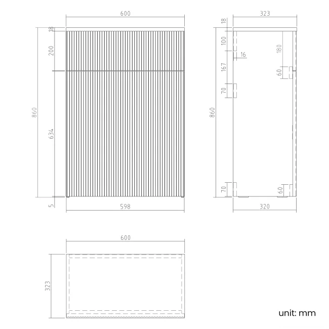 Sicily Fluted Coastal White 600 Toilet Unit