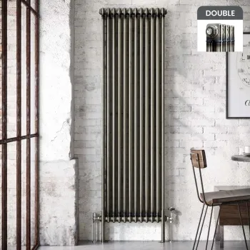 Athens Raw Metal Double Column Vertical Traditional Radiator 1800x560mm