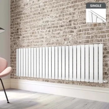 Faro White Single Flat Panel Horizontal Radiator 600x1820mm