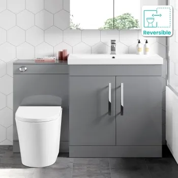 Avon Stone Grey Combination Vanity Basin and Boston Toilet 1300mm