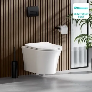 Tucson Rimless Wall Hung Toilet With Premium Soft Close Slim Seat
