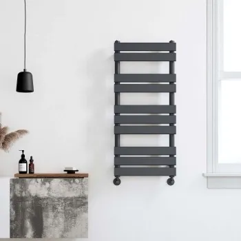 Santorini Anthracite Flat Panel Heated Towel Rail 1000x450mm