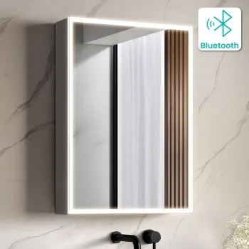 Margot Illuminated LED Mirror Cabinet With BLUETOOTH Speaker & USB Port 700x500mm