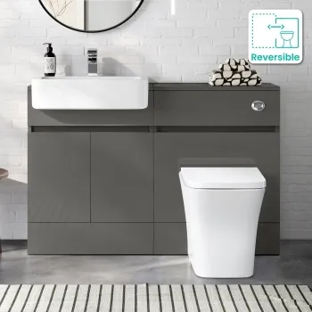 Foster Tungsten Grey Combination Vanity Basin and Houston Toilet 1200mm