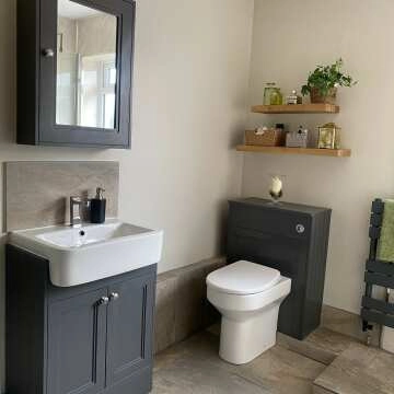 Graphite Grey Mirror Cabinet 700x500mm