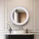 Georgia Pale Brushed Gunmetal Round Illuminated LED Mirror 850mm