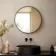 Paris Black Framed Round Bathroom Mirror 600mm