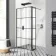 Munich Matt Black Grid 8mm Wet Room Shower Glass 1000mm & 250mm Pivotal Return Panel