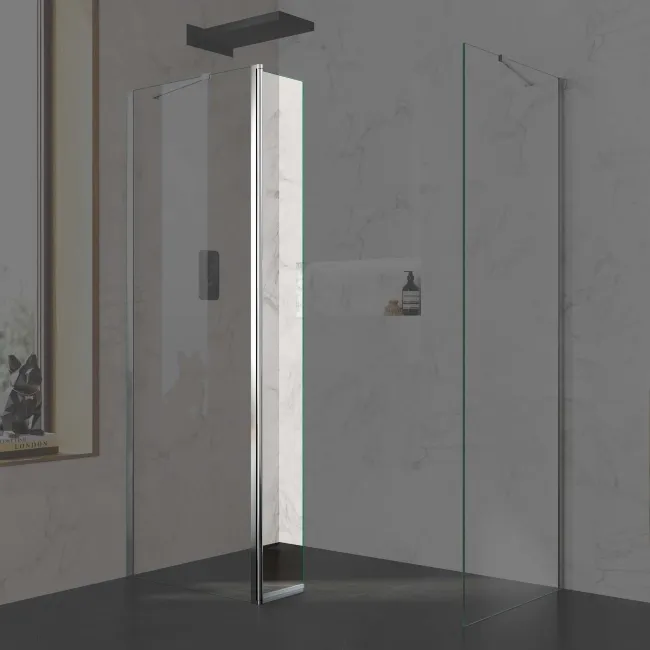 Copenhagen Easy Clean 8mm Pivotal Wet Room Shower Glass Return Panel 250mm