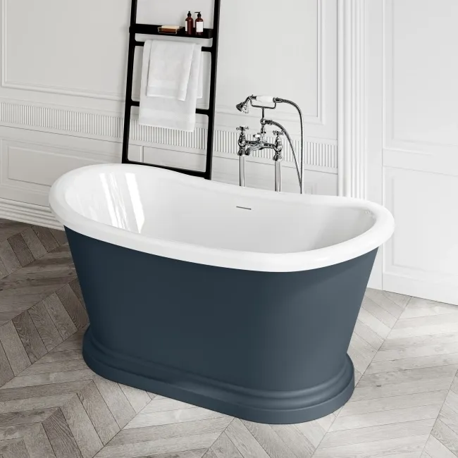 Mayfair 1500mm Inky Blue Freestanding Roll Top Slipper Bath