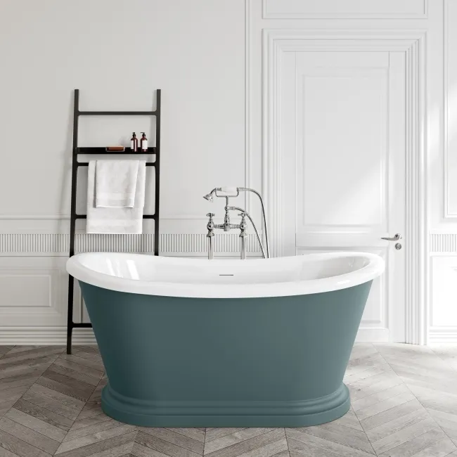 Mayfair 1500mm Midnight Green Freestanding Roll Top Slipper Bath