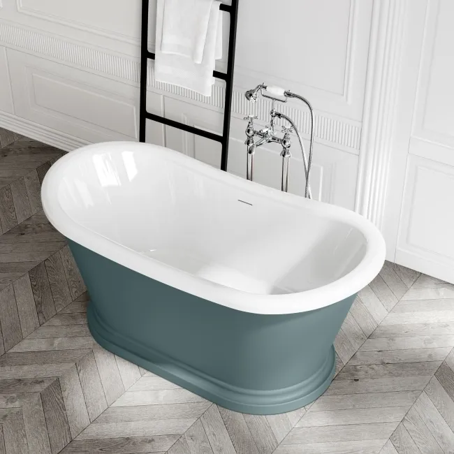 Mayfair 1500mm Midnight Green Freestanding Roll Top Slipper Bath
