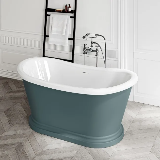 Mayfair 1500mm Midnight Green Freestanding Roll Top Slipper Bath