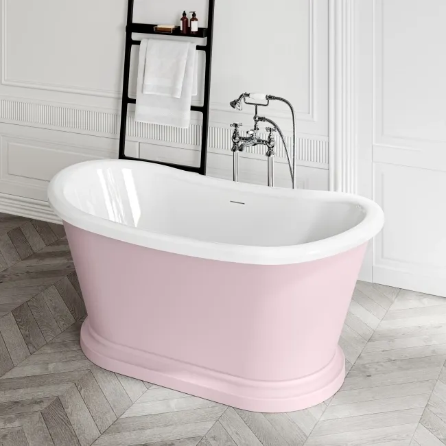 Mayfair 1500mm Cashmere Pink Freestanding Roll Top Slipper Bath