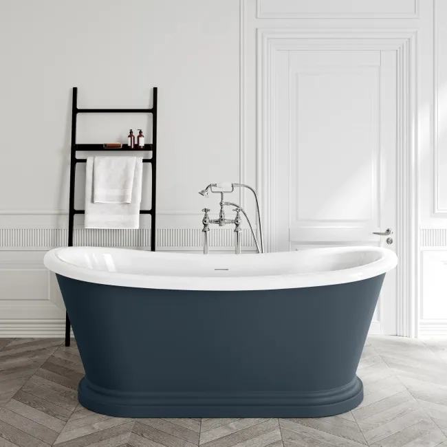 Mayfair 1700mm Inky Blue Freestanding Roll Top Slipper Bath