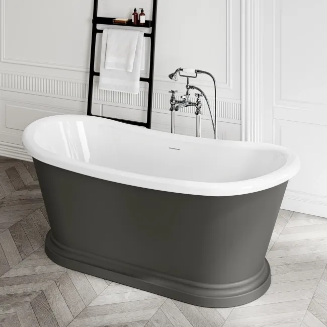 Mayfair 1700mm Graphite Grey Freestanding Roll Top Slipper Bath