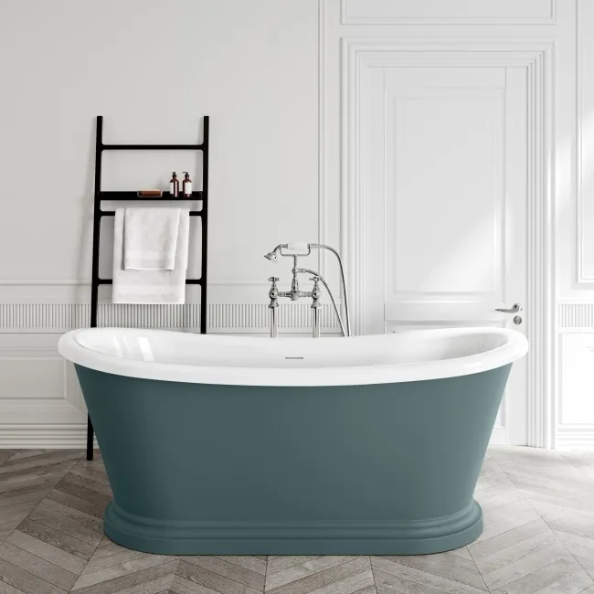 Mayfair 1700mm Midnight Green Freestanding Roll Top Slipper Bath