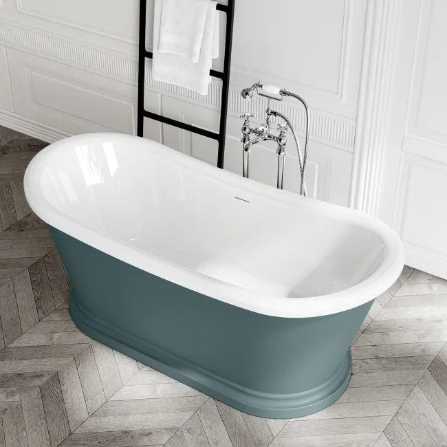 Mayfair 1700mm Midnight Green Freestanding Roll Top Slipper Bath