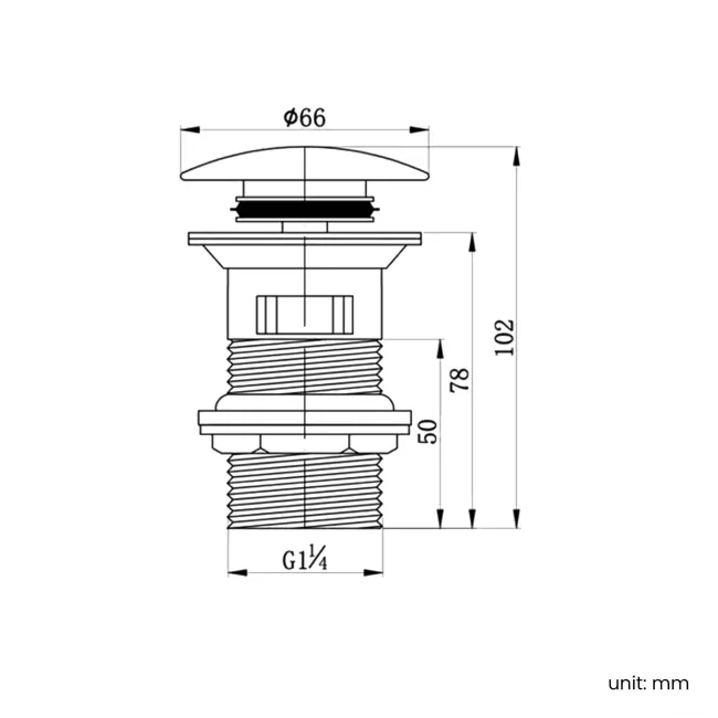 Matt White Pop Up Basin Waste - Slotted