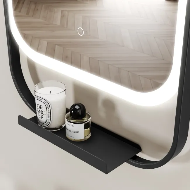 Adeline Matt Black Illuminated LED Mirror 1000x450mm