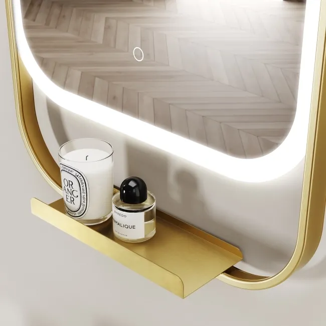 Adeline Brushed Brass Illuminated LED Mirror 1000x450mm
